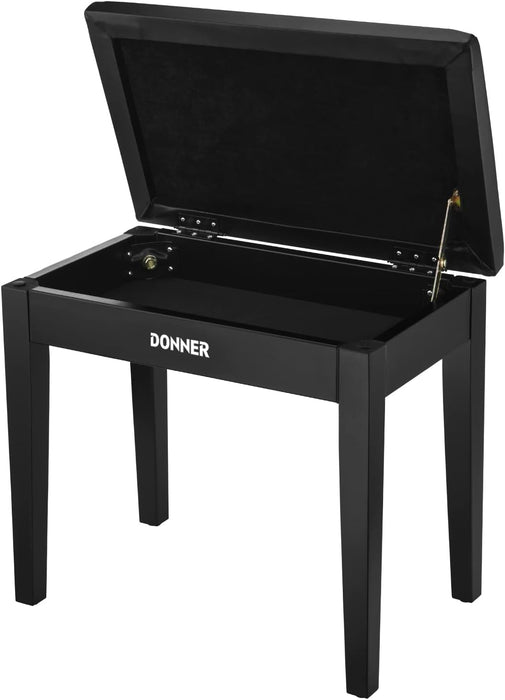 Donner EC2044 Piano Bench with Music Storage - Black