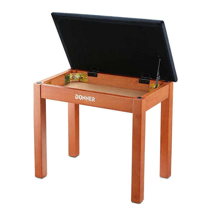 Donner EC2088 Piano Bench with Large Storage - Burly Wood