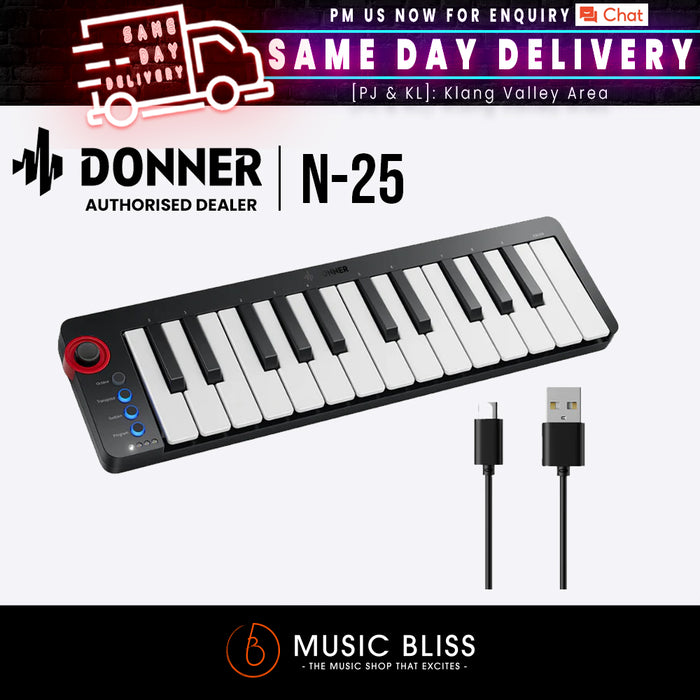 Donner N-25 USB Small Portable MIDI Keyboard Controller - Music Bliss Malaysia