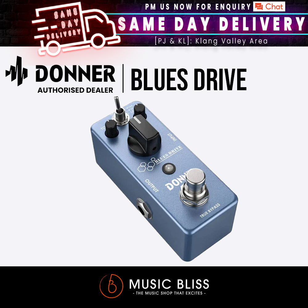 Donner Overdrive Guitar Pedal, Blues Drive Vintage Overdrive Effect