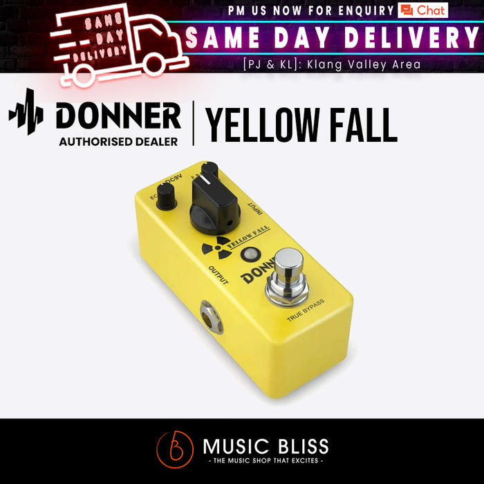 Donner Guitar Delay Pedal, Yellow Fall Analog Delay Guitar Effect Pedal Vintage Delay True Bypass - Music Bliss Malaysia