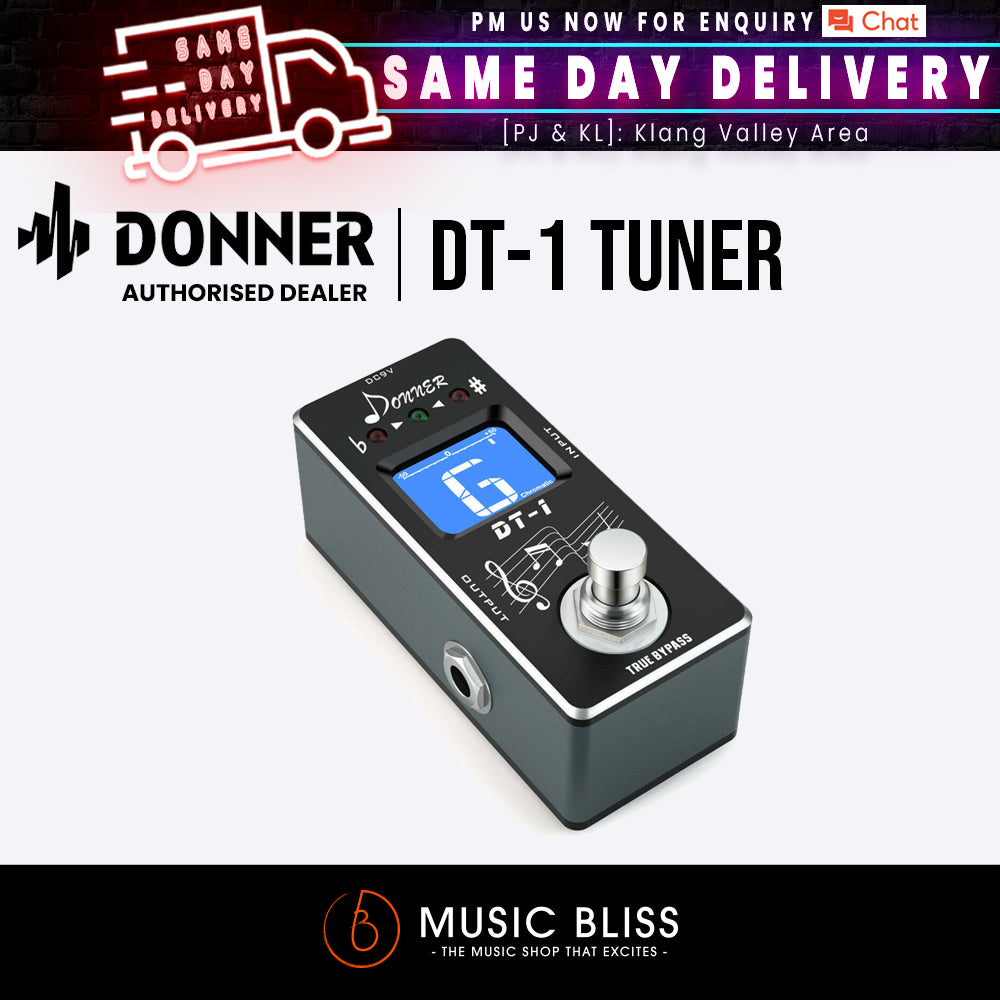 Donner Tuner Pedal, Dt-1 Chromatic Guitar Tuner Pedal with Pitch Indicator  for Electric Guitar and Bass True Bypass