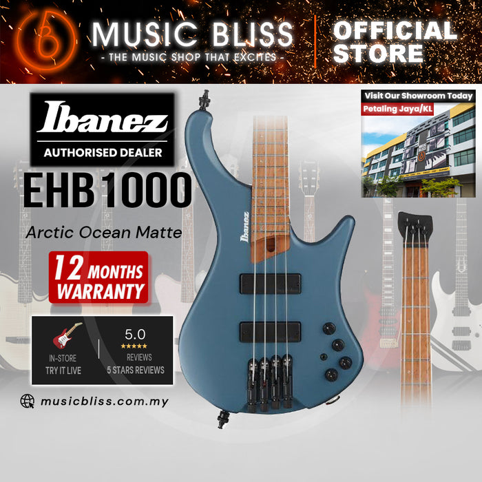 Ibanez EHB Ergonomic Headless Bass Guitar - Arctic Ocean Matte