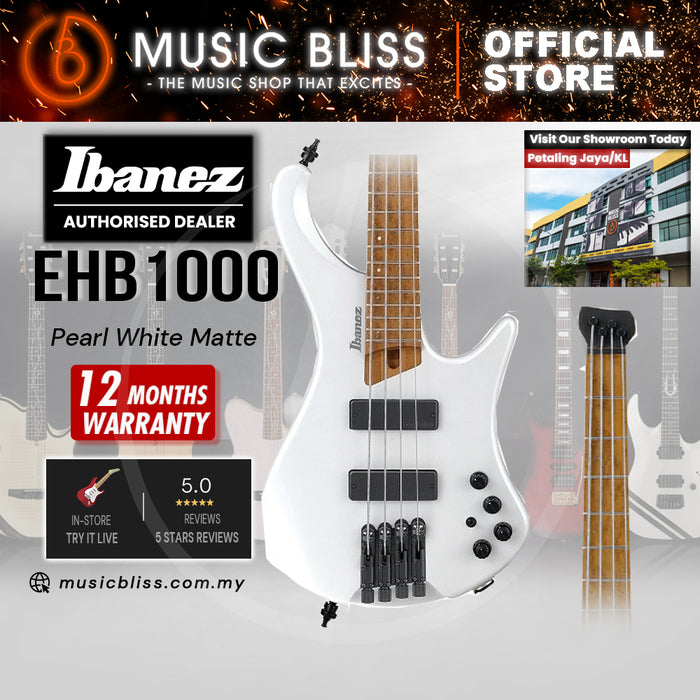 Ibanez Bass Workshop EHB1000 Electric Bass Guitar - Pearl White Matte