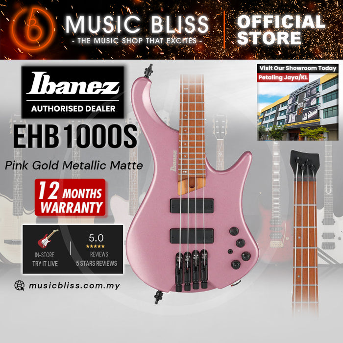 Ibanez Bass Workshop EHB1000S Electric Bass Guitar - Pink Gold Metallic Matte