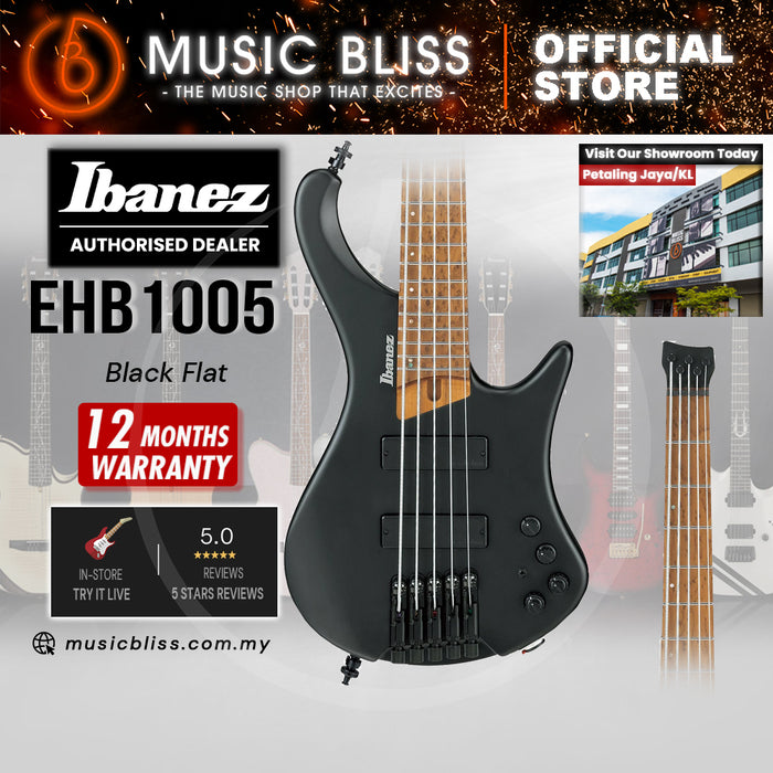 Ibanez Bass Workshop EHB1005 Electric Bass Guitar - Black Flat