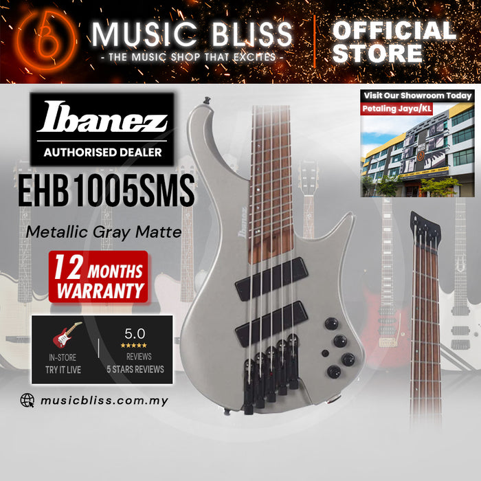 Ibanez Bass Workshop EHB1005SMS Electric Bass Guitar - Metallic Gray Matte