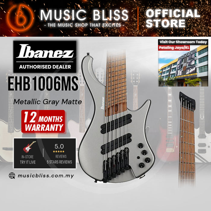 Ibanez Bass Workshop EHB1006MS 6-string Electric Bass Guitar - Metallic Gray Matte