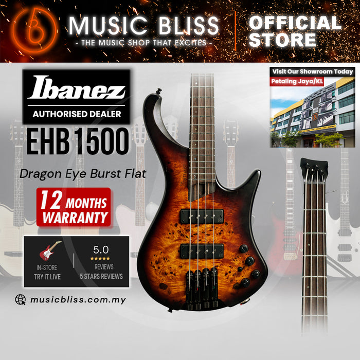 Ibanez Bass Workshop EHB1500 Electric Bass Guitar - Dragon Eye Burst Flat