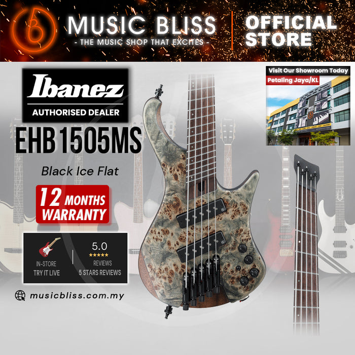 Ibanez Bass Workshop EHB1505MS Electric Bass Guitar - Black Ice Flat