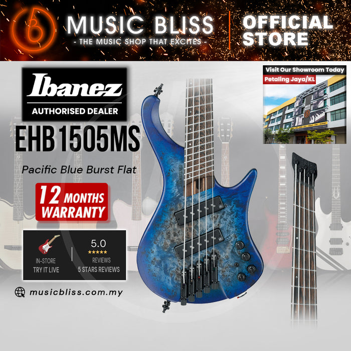 Ibanez Bass Workshop EHB1505MS Multi-scale Electric Bass Guitar - Pacific Blue Burst Flat
