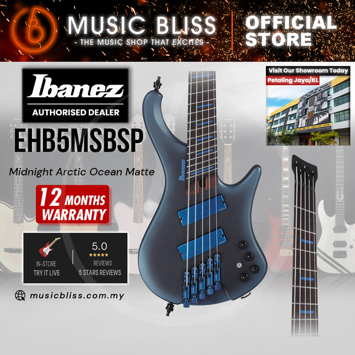 Ibanez Bass Workshop EHB5MSBSP 5-string Multi-scale Bass Guitar - Midnight Arctic Ocean Matte