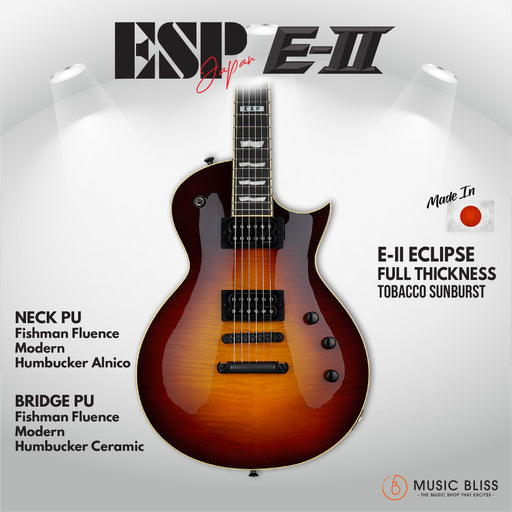 ESP Japan E-II Eclipse Full Thickness - Tobacco Sunburst (EIIECFTFMTSB) [MIJ] - Music Bliss Malaysia