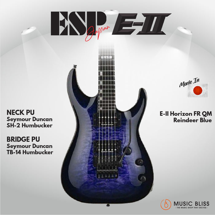 ESP Japan E-II Horizon FR QM - Reindeer Blue (EIIHORQMFRRDB) [MIJ] - Music Bliss Malaysia