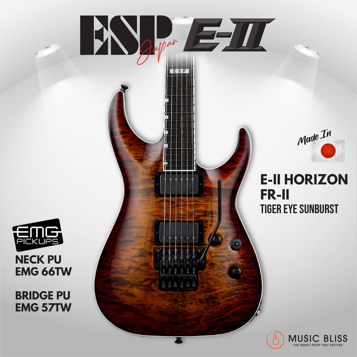 ESP Japan E-II Horizon FR-II EMG - Tiger Eye Sunburst (EIIHORFRIITESB) [MIJ] - Music Bliss Malaysia