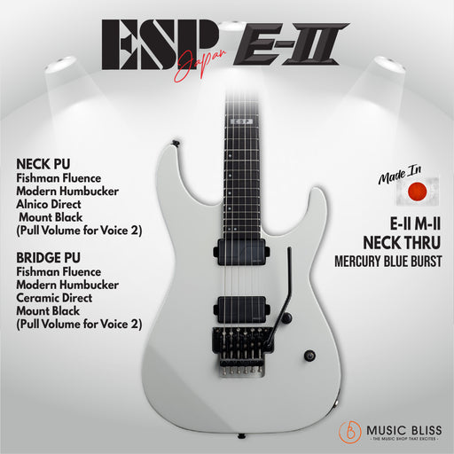 ESP Japan E-II M-II Electric Guitar - Snow White [MIJ] - Music Bliss Malaysia