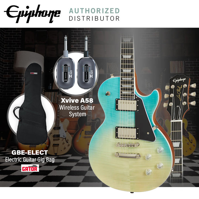 Epiphone Les Paul Modern Figured Electric Guitar - Caribbean Blue Fade