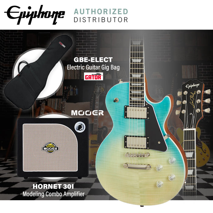 Epiphone Les Paul Modern Figured Electric Guitar - Caribbean Blue Fade
