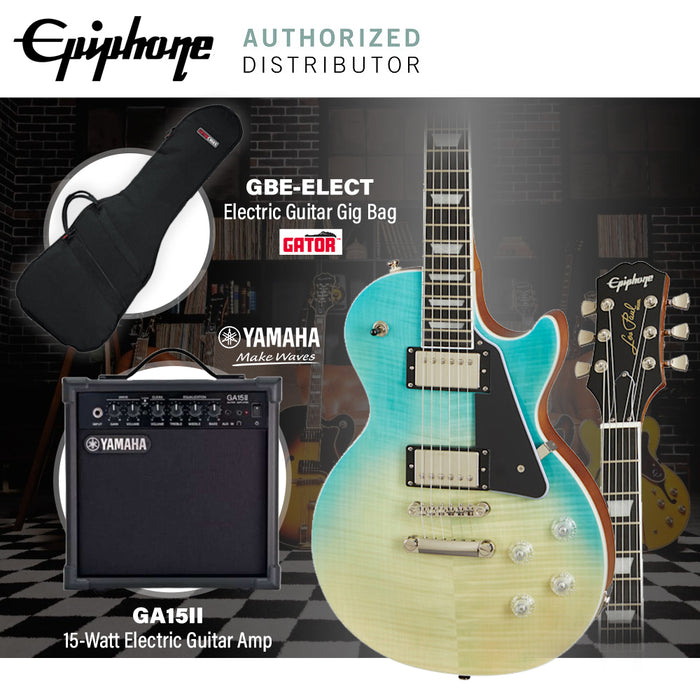 Epiphone Les Paul Modern Figured Electric Guitar - Caribbean Blue Fade