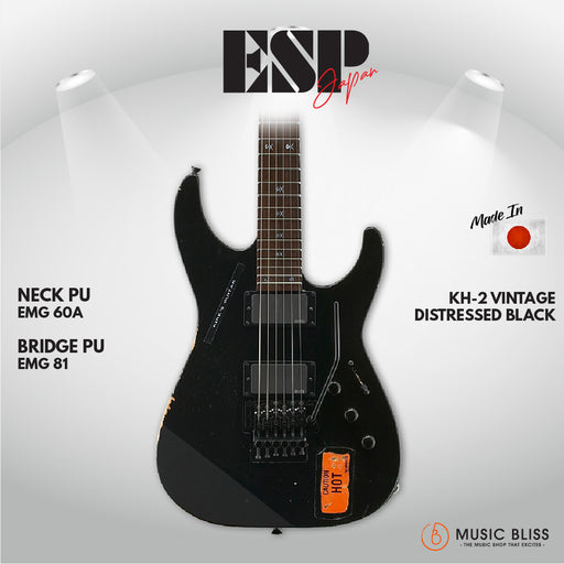 ESP Original KIRK HAMMETT Signature KH-2 - Vintage Black [MIJ - Made in Japan] - Music Bliss Malaysia