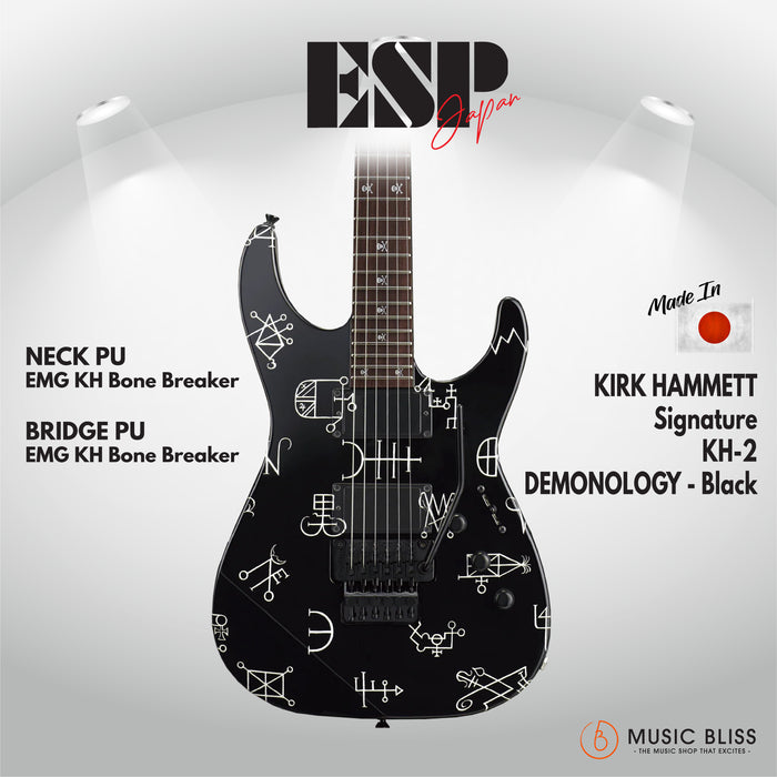 ESP Original KIRK HAMMETT Signature KH-2 DEMONOLOGY - Black [MIJ - Made in Japan] - Music Bliss Malaysia