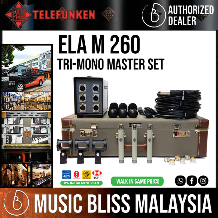 Telefunken ELA M 260 Tri-Mono Master Set Small-Diaphragm Tube Condenser Microphone - Music Bliss Malaysia