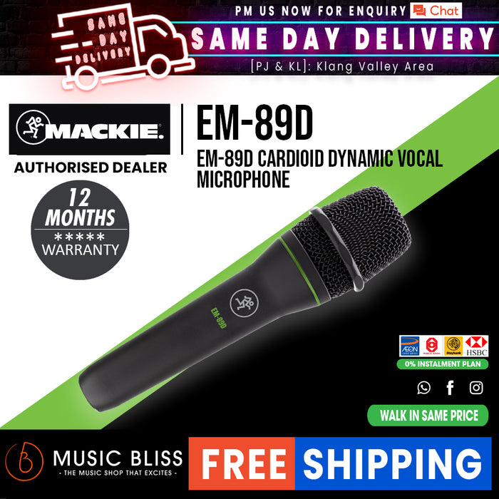 Mackie EM-89D Cardioid Dynamic Vocal Microphone - Music Bliss Malaysia