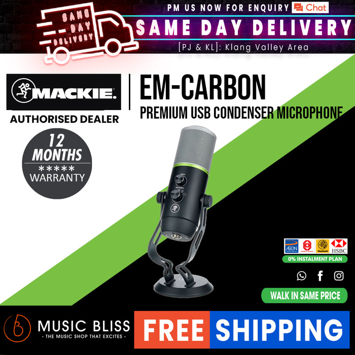 Mackie EM-CARBON USB Condenser Microphone - Music Bliss Malaysia