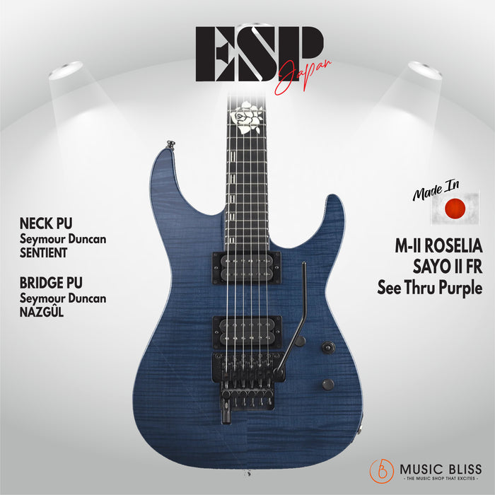 ESP Original M-II ROSELIA SAYO II FR - See Thru Purple [MIJ - Made in Japan] - Music Bliss Malaysia