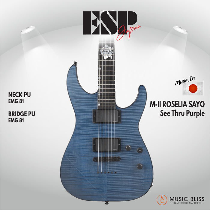 ESP Original M-II ROSELIA SAYO - See Thru Purple [MIJ - Made in Japan] - Music Bliss Malaysia