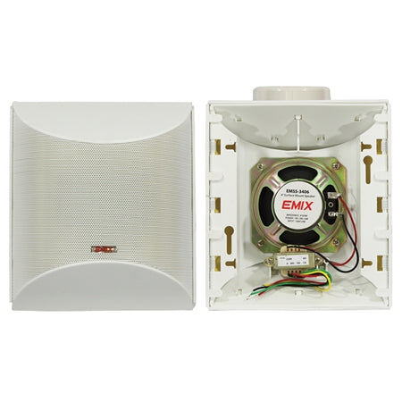 EMIX EMSS-3406 4 inch 6W Watts 100 V Line Square Surface Mount Speaker ...