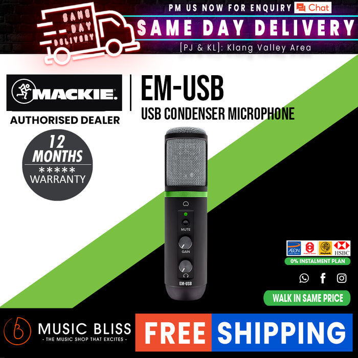 Mackie EM-USB USB Condenser Microphone - Music Bliss Malaysia