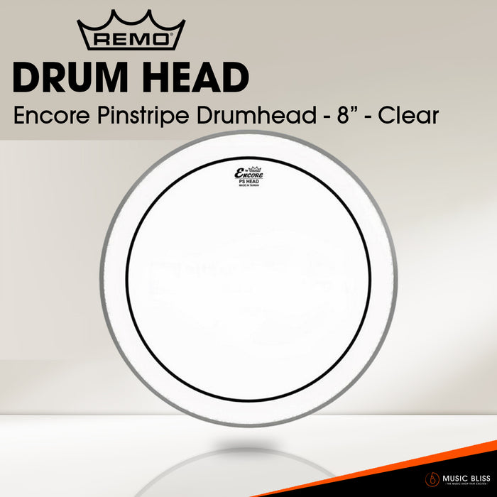 Remo Encore Pinstripe Drumhead - Clear (Available in sizes 6"-16")