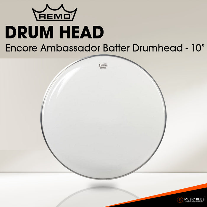 Remo Encore Ambassador Batter Drumhead - Clear (Available in sizes 8"-16")