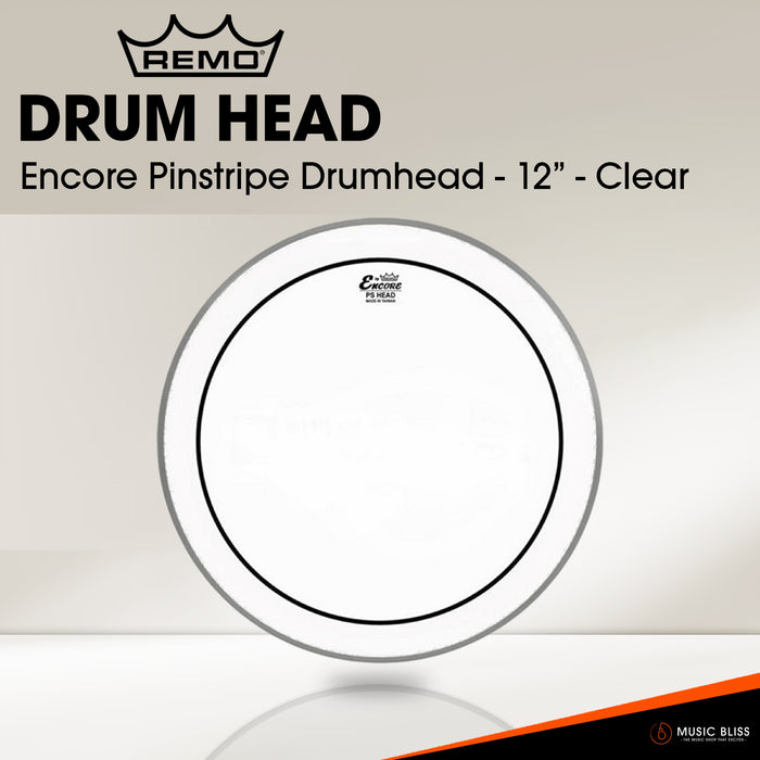 Remo Encore Pinstripe Drumhead - Clear (Available in sizes 6"-16")