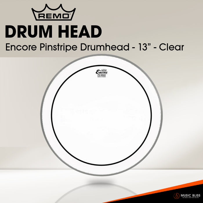 Remo Encore Pinstripe Drumhead - Clear (Available in sizes 6"-16")