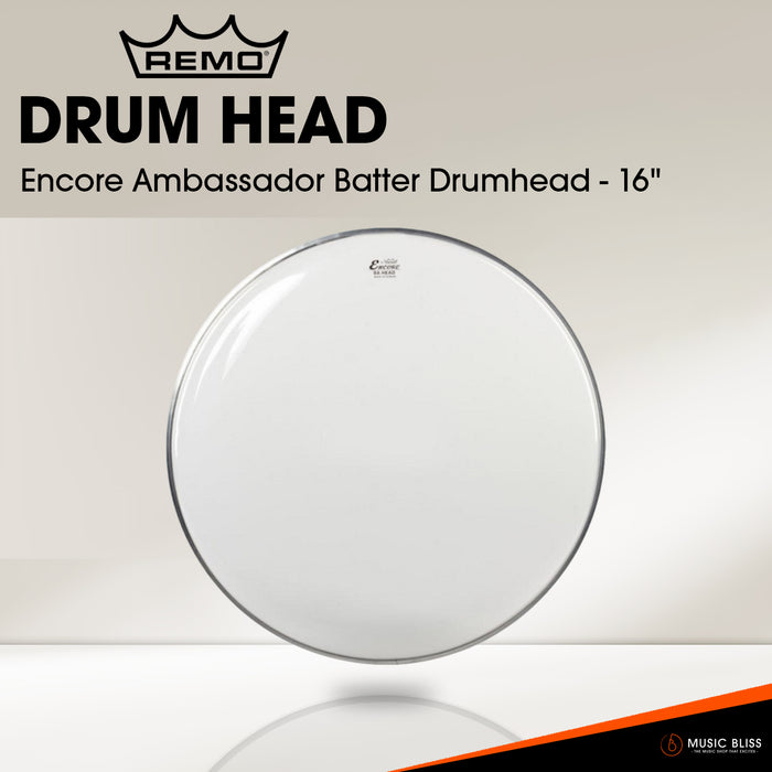 Remo Encore Ambassador Batter Drumhead - Clear (Available in sizes 8"-16")