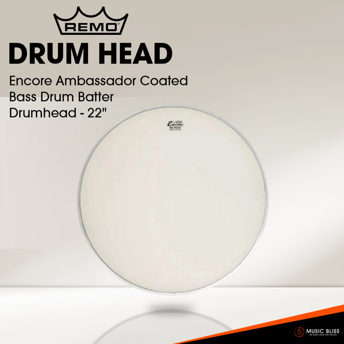 Remo Encore Ambassador Coated Bass Drum Batter Drumhead - 22"