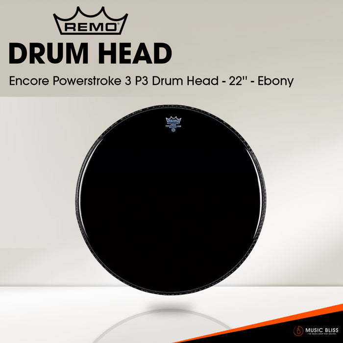 Remo Encore Powerstroke 3 P3 Drum Head - 22'' - Ebony