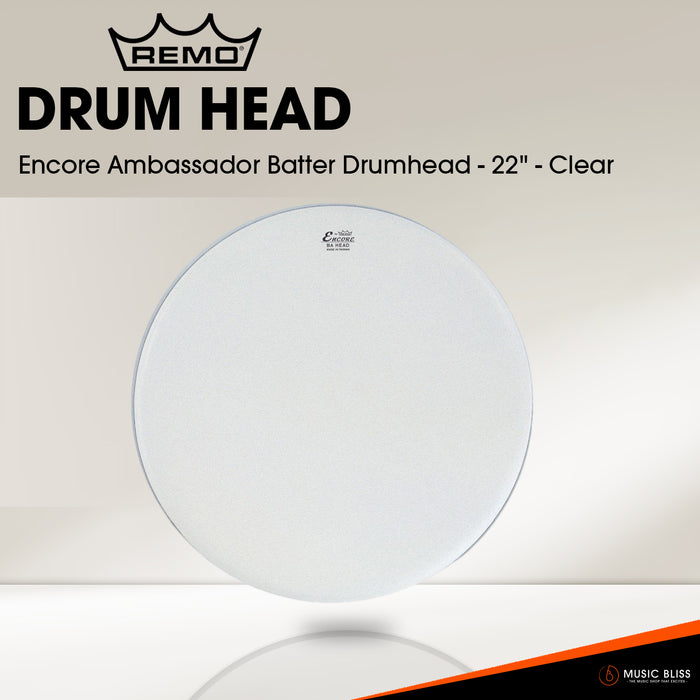 Remo Encore Ambassador Batter Drumhead - 22" - Clear
