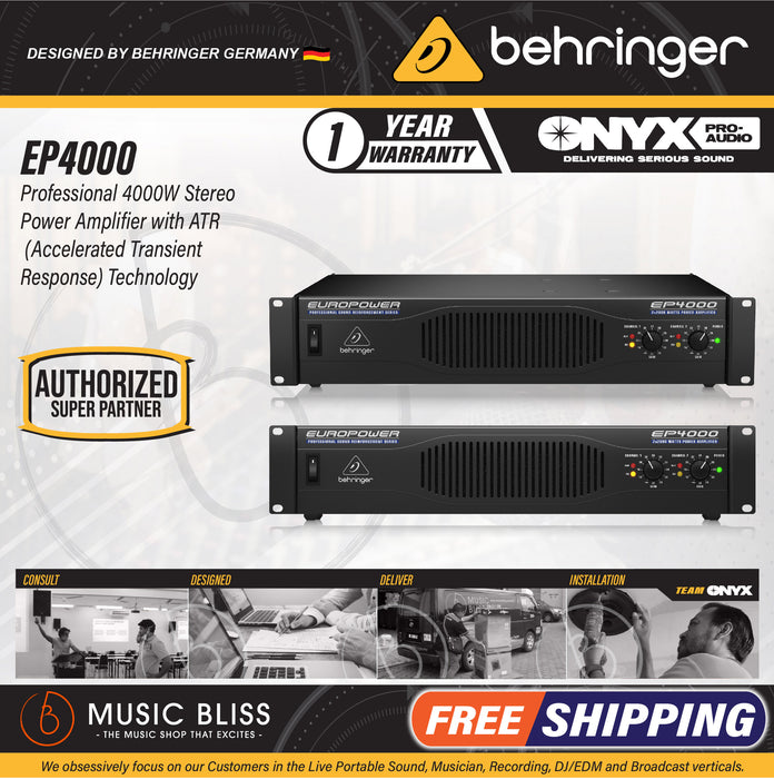Behringer Europower EP4000 2-channel Power Amplifier - Music Bliss Malaysia
