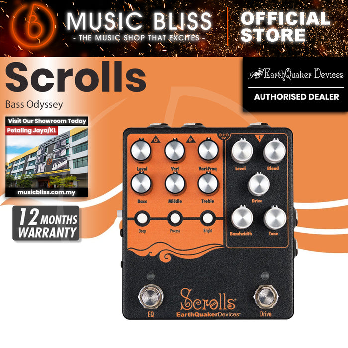 EarthQuaker Devices Scrolls Bass Odyssey Preamp & Drive (Designed with Kentaro Nakao)