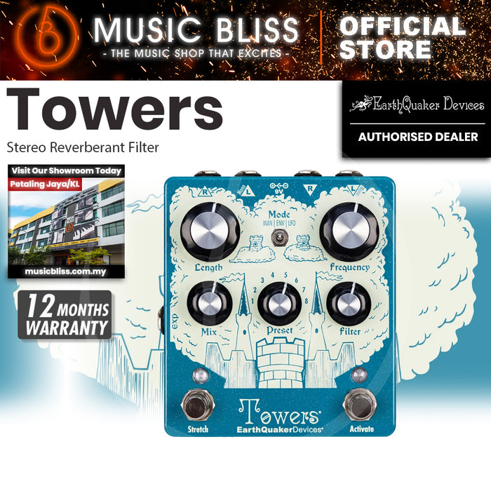 EarthQuaker Devices Towers Soundscape Generator Stereo Reverberant Filter