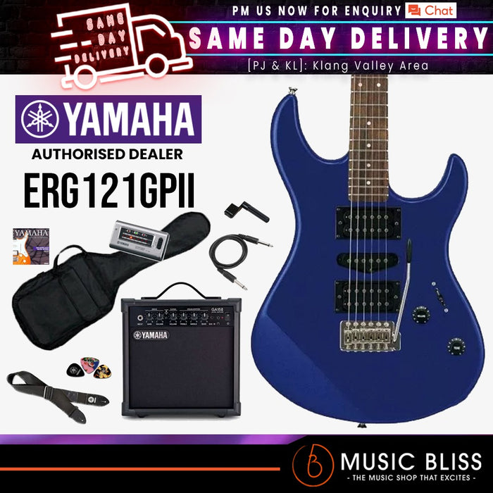 Yamaha Gigmaker ERG121GPII Electric Guitar Essentials Pack - Blue Metallic - Music Bliss Malaysia