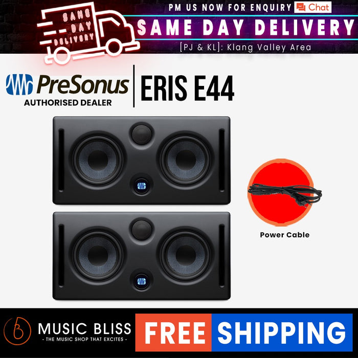 PreSonus Eris E44 Dual 4.5" Powered Studio Monitor - Pair - Music Bliss Malaysia