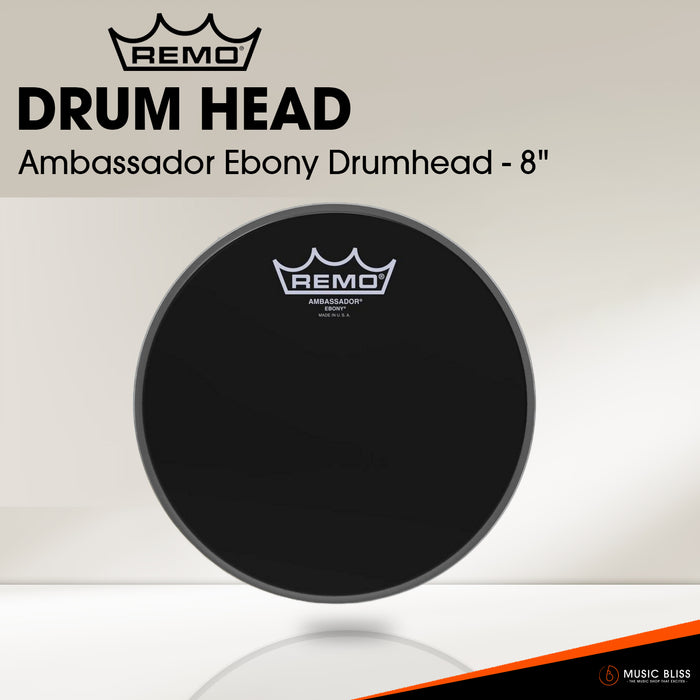 Remo Ambassador Ebony Drumhead - 8"
