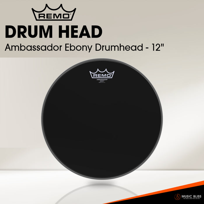 Remo Ambassador Ebony Drumhead (Available in sizes 8"-18")