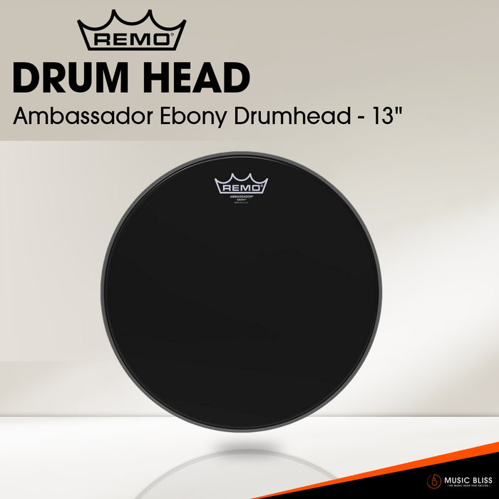 Remo Ambassador Ebony Drumhead (Available in sizes 8"-18")