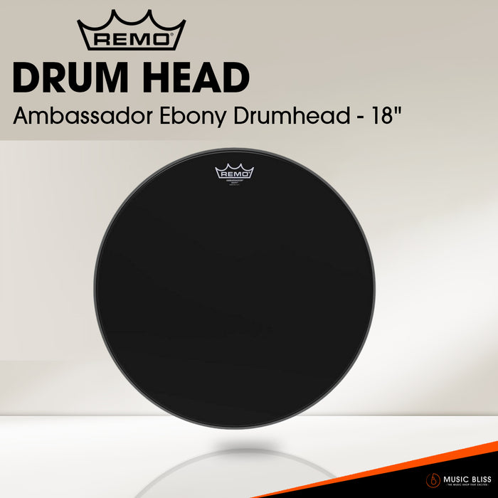Remo Ambassador Ebony Drumhead - 18"