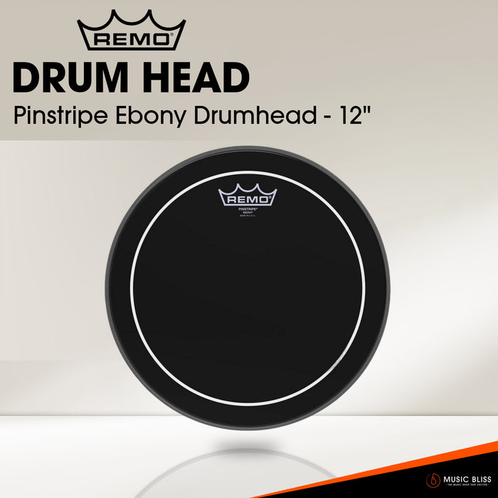 Remo Pinstripe Ebony Drumhead - 12"